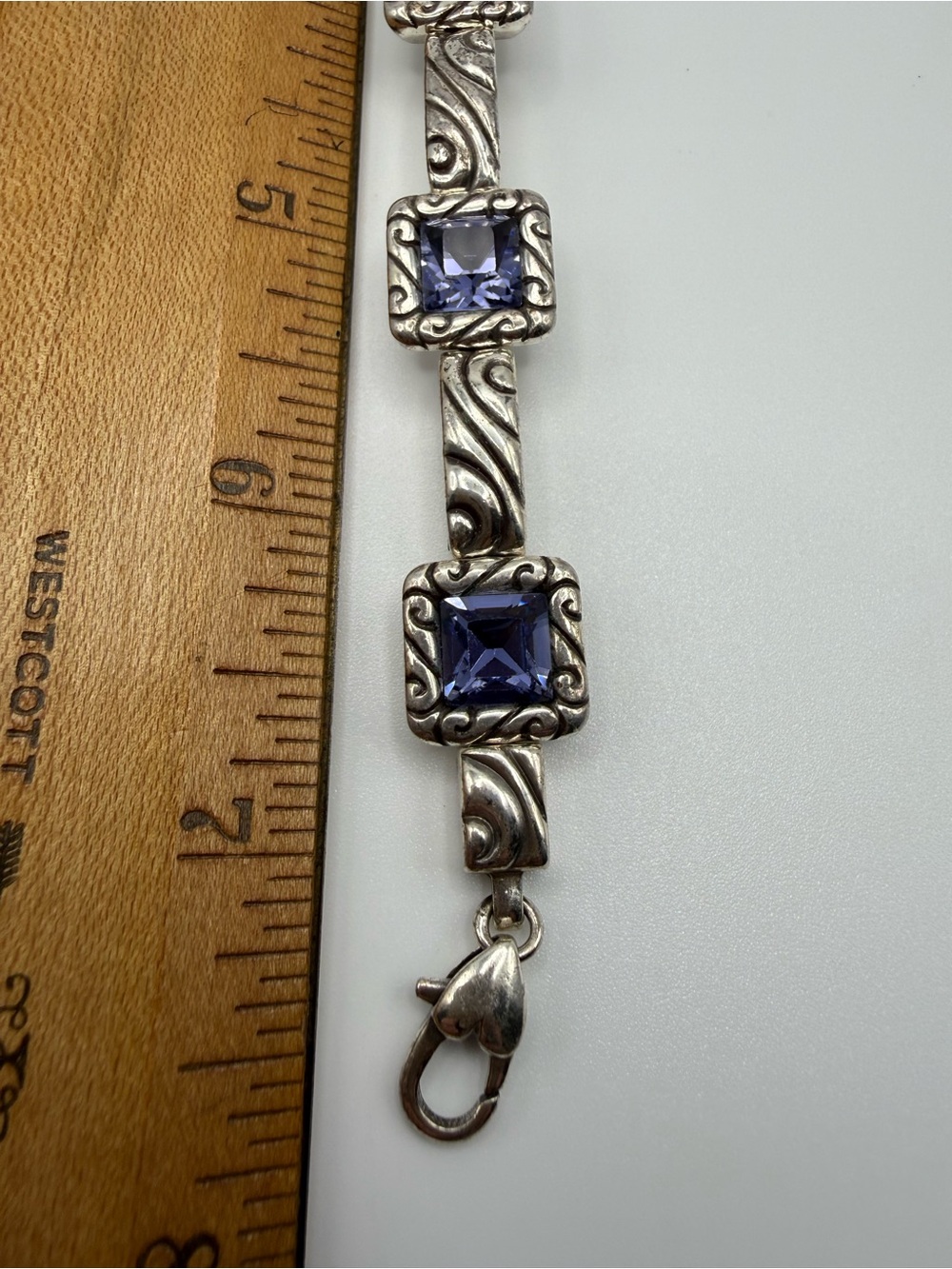 Brighton Silver-Tone Bracelet with Violet-Blue Stones - Picture 9 of 10